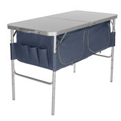 Fold-N-Half Table with Heat-Resistant Top and Storage Bins