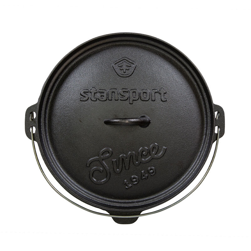 Stansport 8-Quart Pre-Seasoned Cast Iron Dutch Oven with Flat Bottom image number 4
