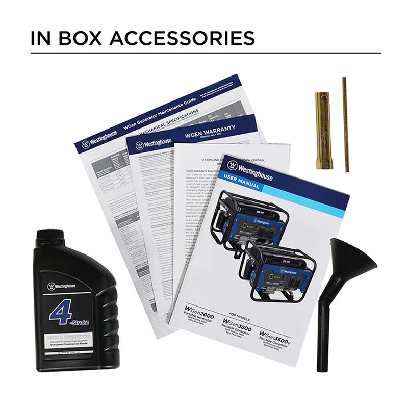 Westinghouse WGen3600V 4,650/3,600 Watt Gas RV-Ready Portable Generator image number 2