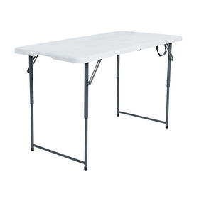 Peakform 4' Adjustable Fold-in-Half Table, White