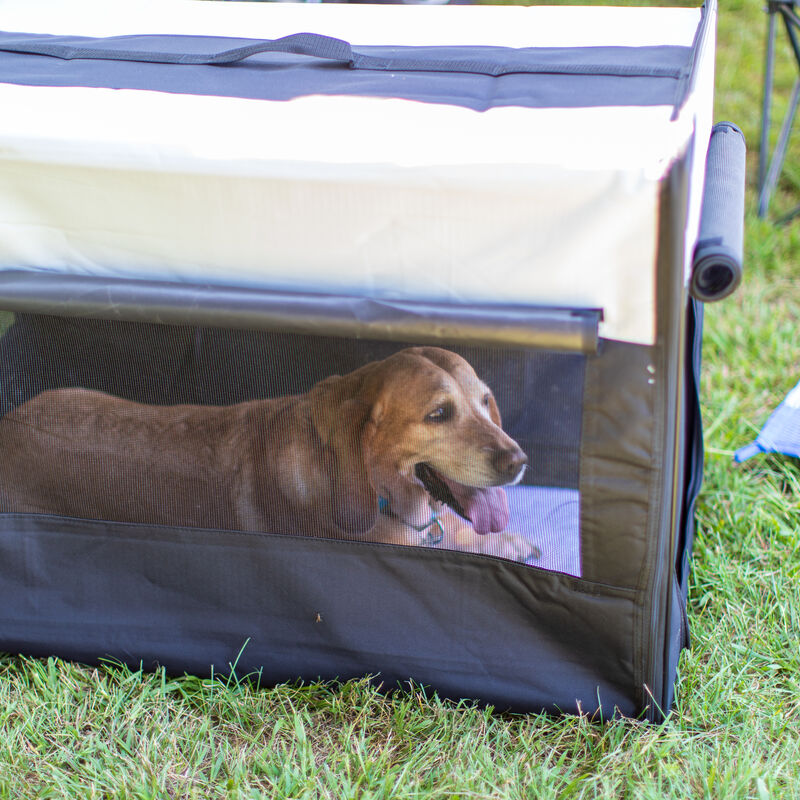 Lippert Collapsible Soft Pet Crate - Large, Black/Grey image number 11
