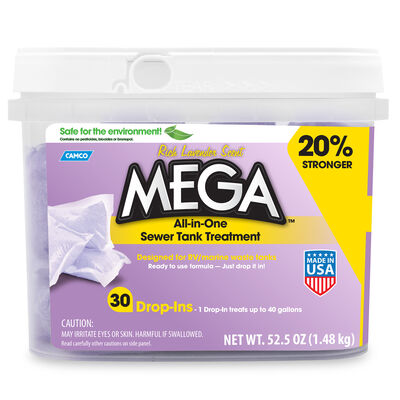Camco Mega All-in-One Sewer Tank Treatment, Lavender, 30-Pack