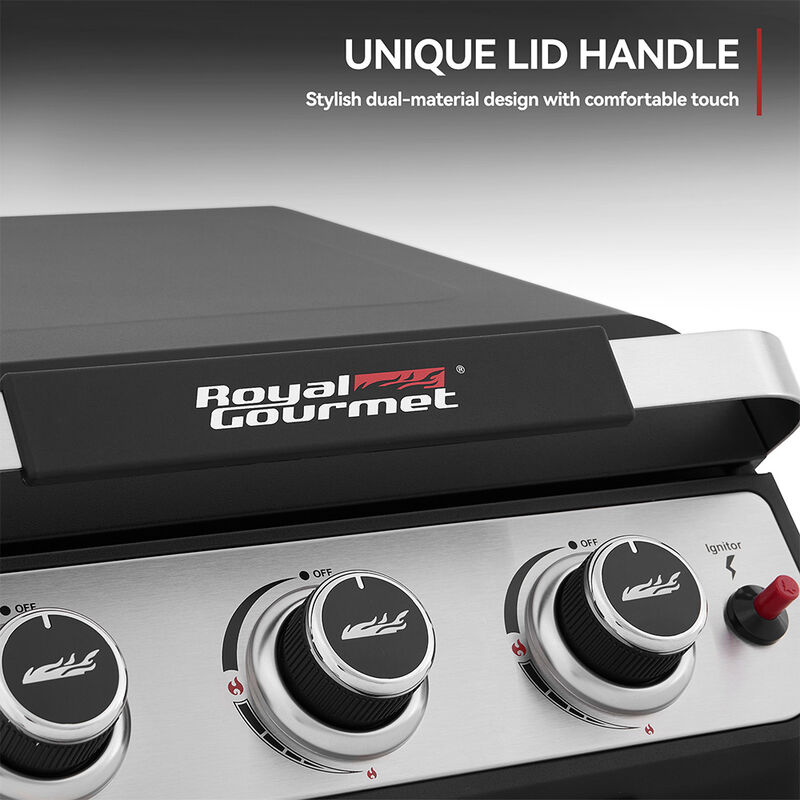 Royal Gourmet PD1505S Portable Flat Top Gas Griddle with Hood image number 15