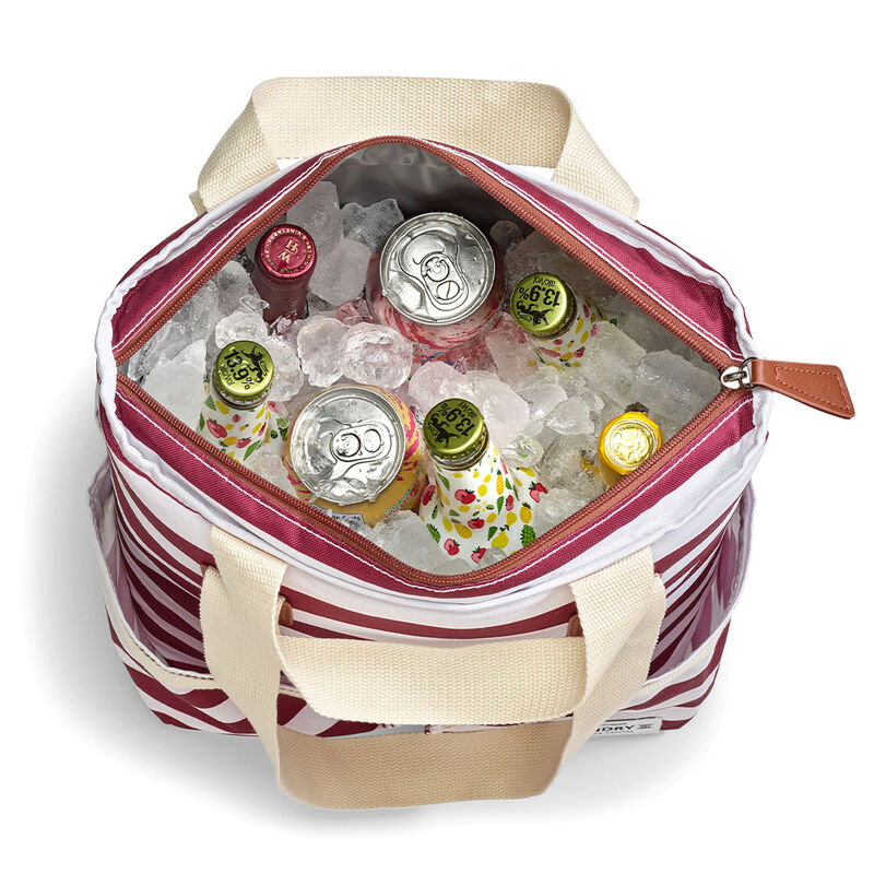 Fit + Fresh Foundry Striped Cooler Tote, Merlot Newport image number 3