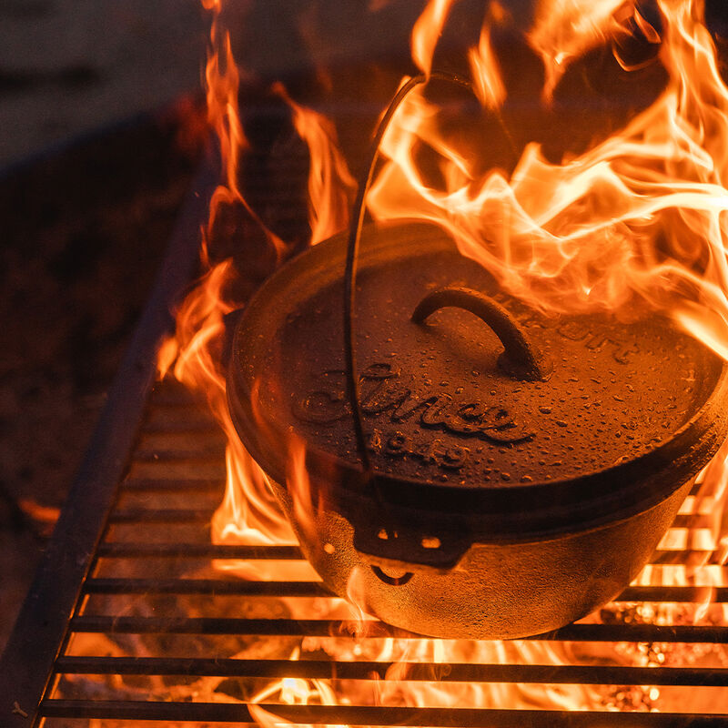 Stansport 8-Quart Pre-Seasoned Cast Iron Dutch Oven with Flat Bottom image number 5