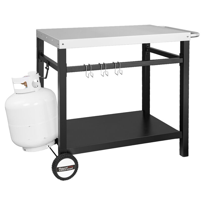 Royal Gourmet Double Shelf Movable Dining Cart w/ Handle - PC3401S image number 2