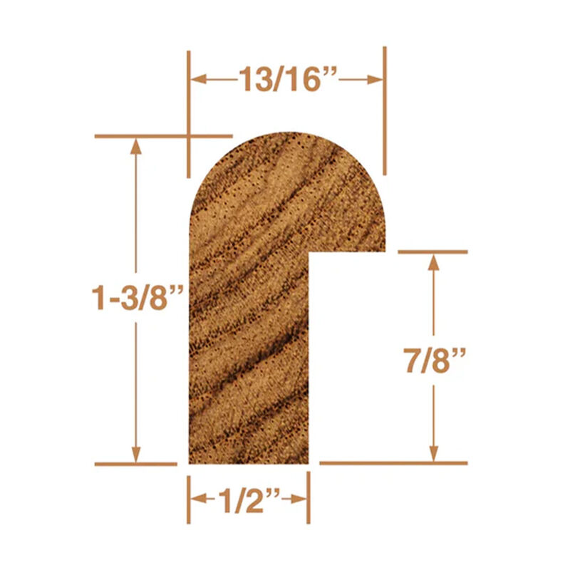Whitecap Teak Edge Molding, 5'L image number 2