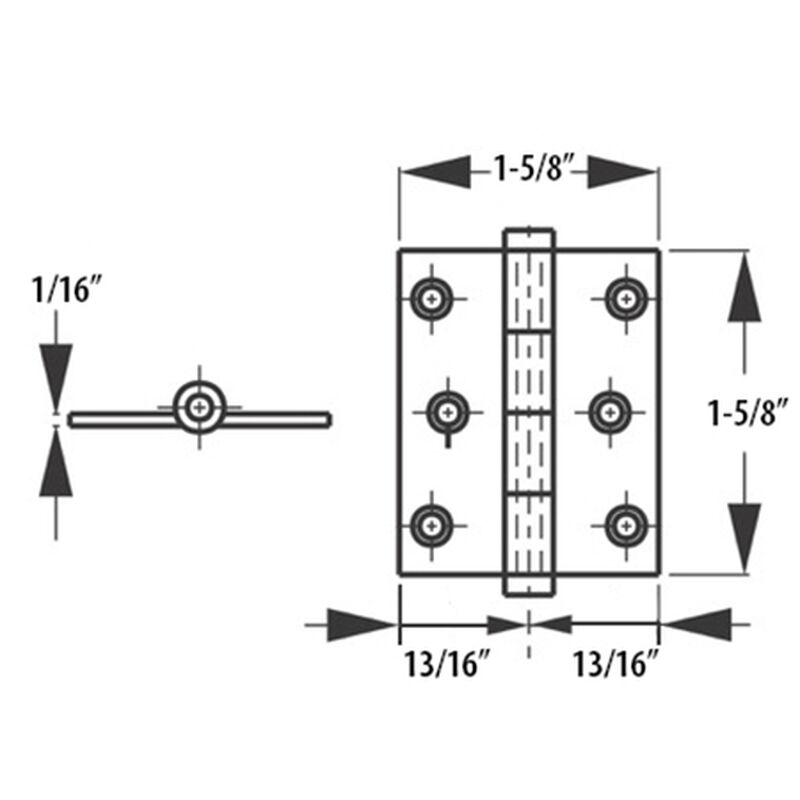 Sea-Dog Removable Pin Butt Hinge, 1-5/8" image number 2