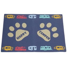 Happy Camper Dog Bowl Mat