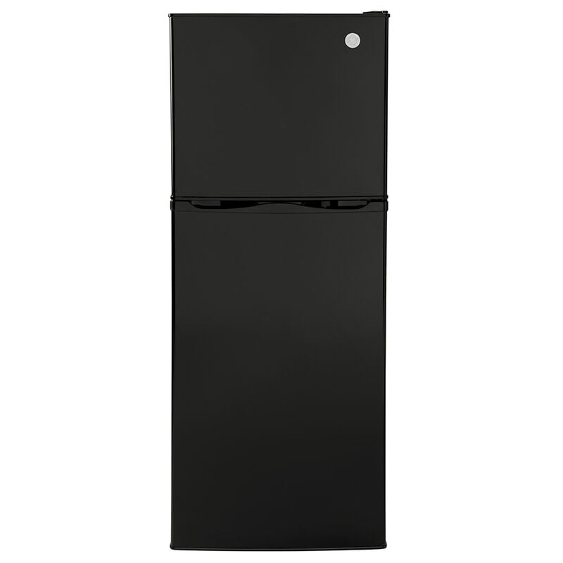 GE 9.8 Cu. Ft. 12V DC Power Compressor Top-Freezer Refrigerator, Black image number 1