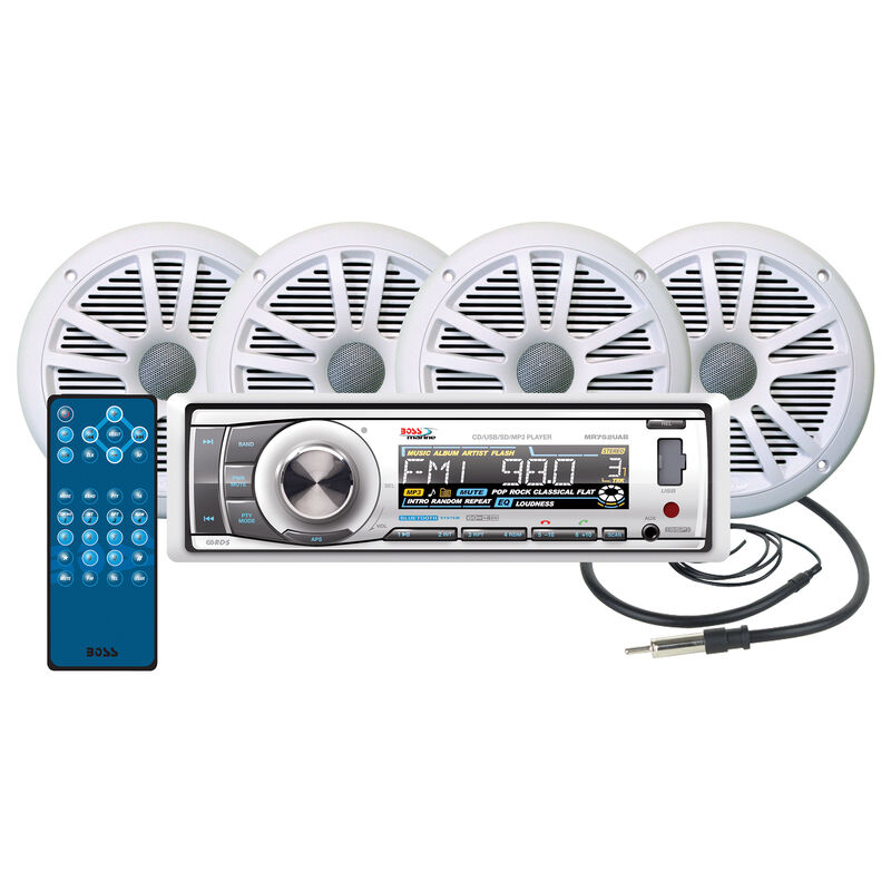 Boss MCK752WB.64 AM/FM/MP3 CD Marine Receiver Package With Bluetooth Capability image number 1
