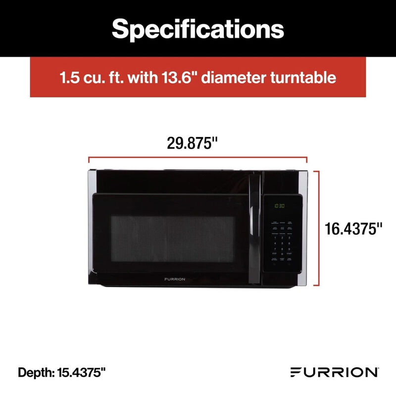  Furrion 1.5 cu. ft. Over-The-Range Convection RV Microwave Oven - Black image number 2