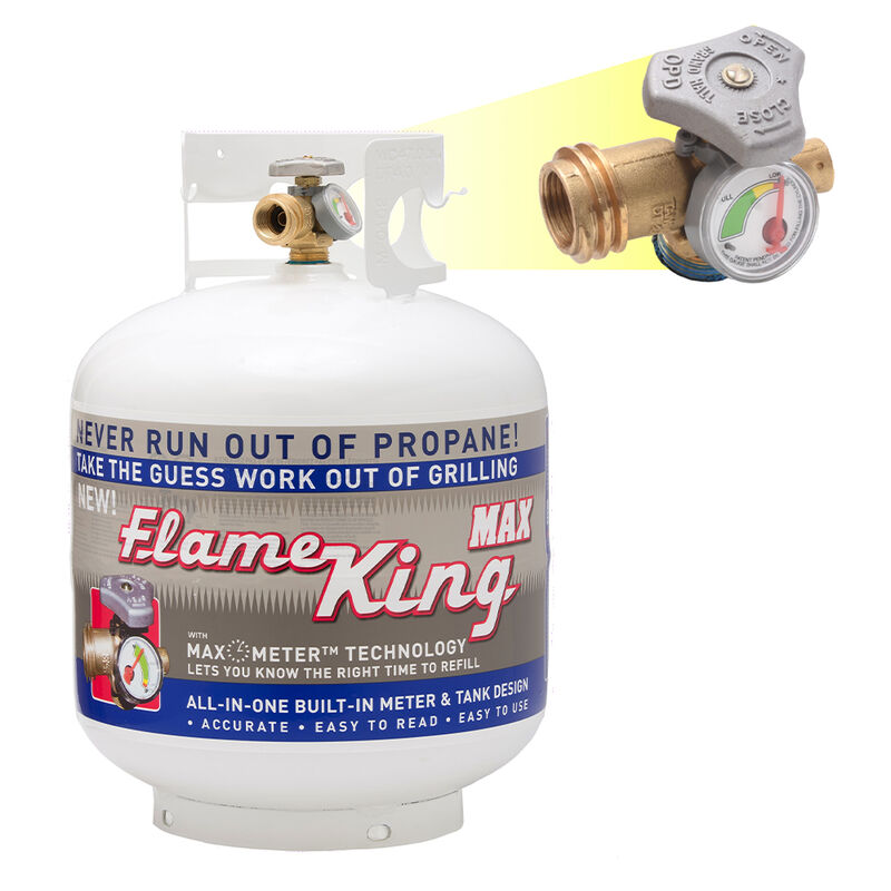 Flame King 20-lb. Empty Propane Cylinder with OPD and Built-in Gauge image number 1