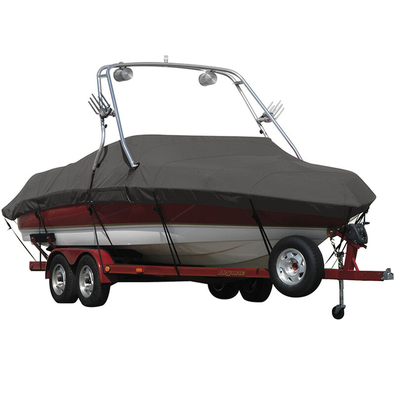 Exact Fit Sharkskin Boat Cover For Yamaha 230Ar-Sx-Sr Jet W/Bimini Laid Aft image number 6