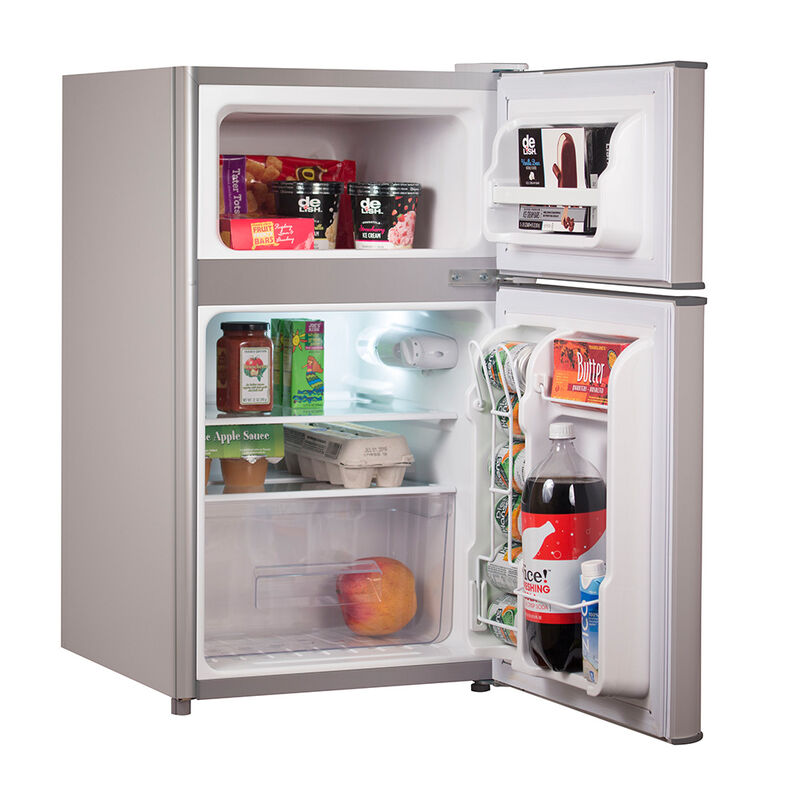 Black+Decker 3.1 cu. ft. 2-Door Mini Fridge with Freezer, VCM Stainless Look image number 5