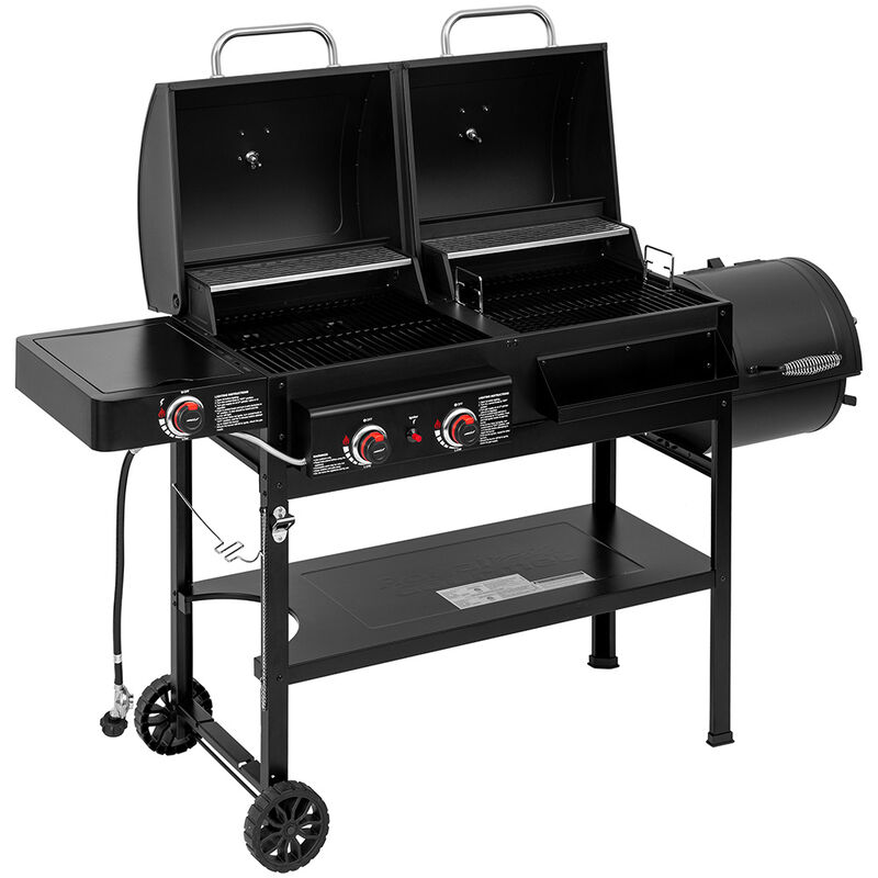 Royal Gourmet ZH3005Y 2-Burner Gas/Charcoal Grill with Offset Smoker + Side Burner image number 6