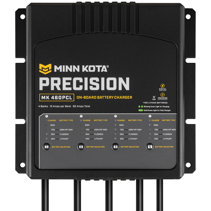 Minn Kota On-Board Precision Charger MK-460 PCL 4 Bank x 15 AMP LI Optimized Charger