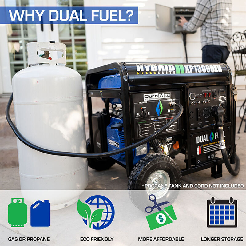 DuroMax Dual Fuel 13,000-Watt Push Button Start Generator image number 4