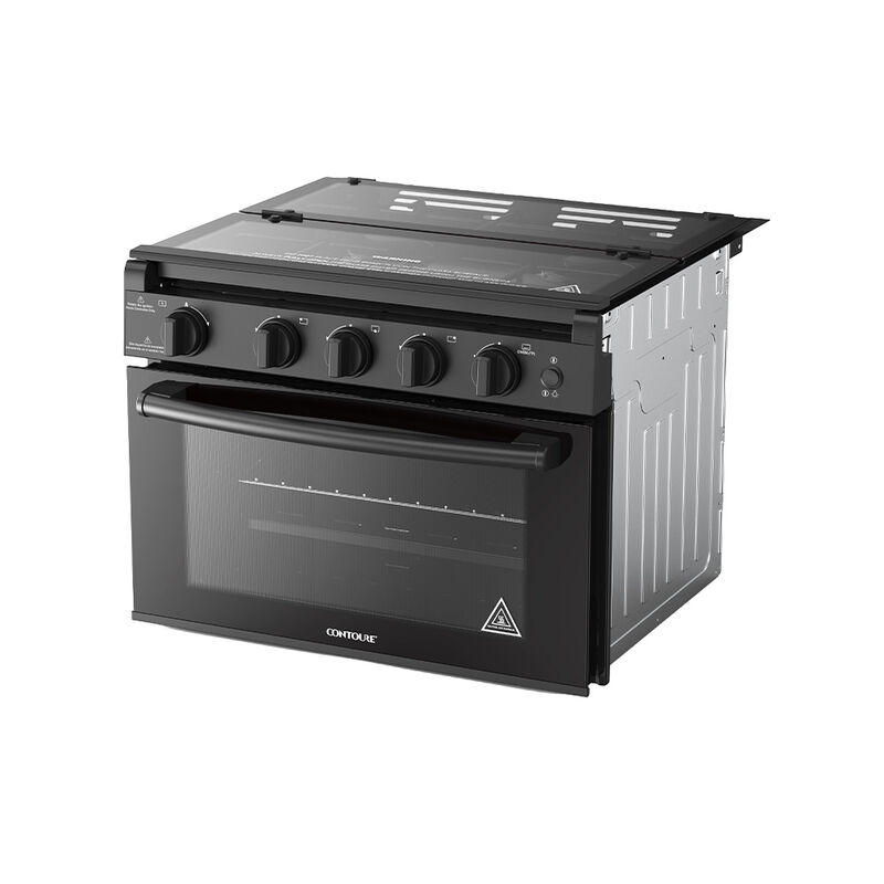 CONTOURE AA-17BK RAPIDCOOK 17" 3-Burner Drop-In Gas Range, Black image number 5