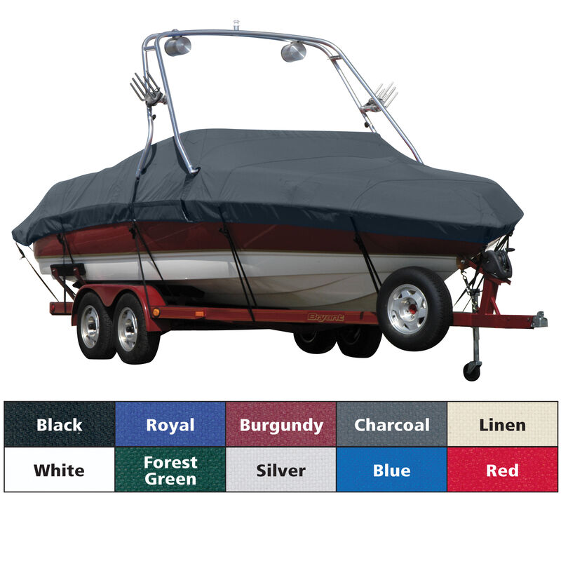 Exact Fit Covermate Sharkskin Boat Cover For SEA RAY 220 SUNDECK w/XTREME TOWER image number 1