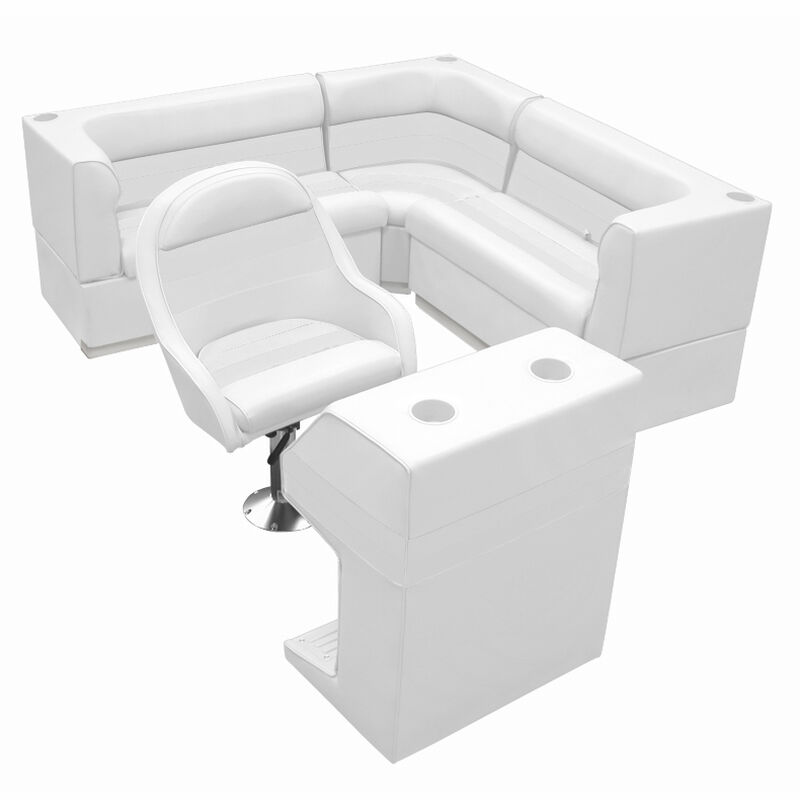 Deluxe Pontoon Furniture w/Toe Kick Base - Rear Group 4 Package, White image number 1