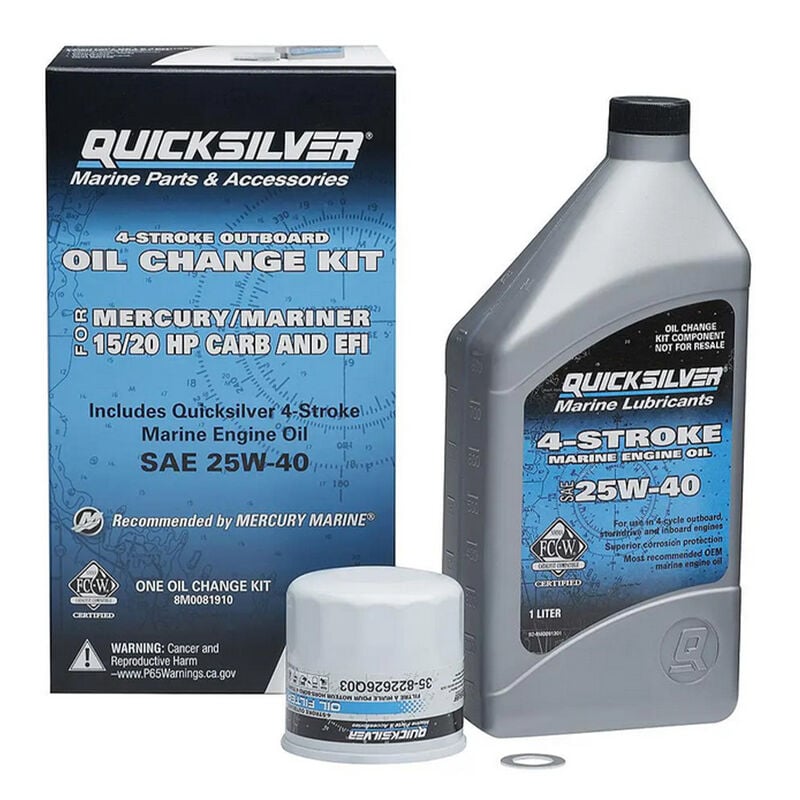 Quicksilver Oil Change Kit, 25W-40, Mercury 15/20 HP Engines image number 1