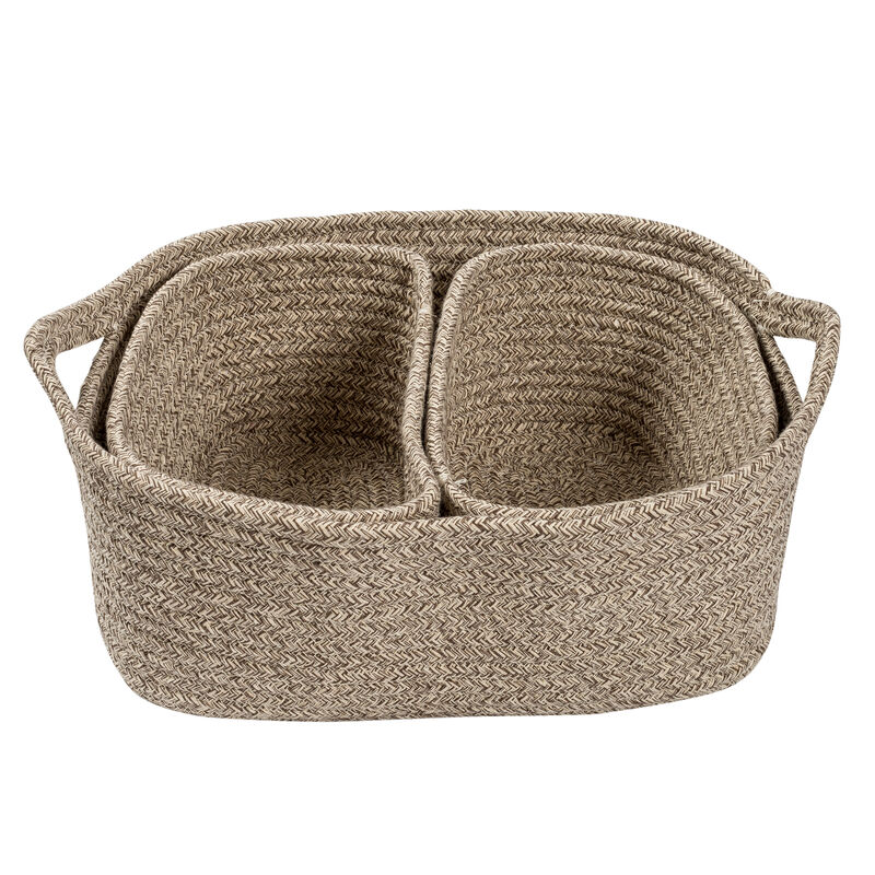 Honey Can Do Nested Cotton Baskets with Handles – Champagne, Set of 3 image number 5