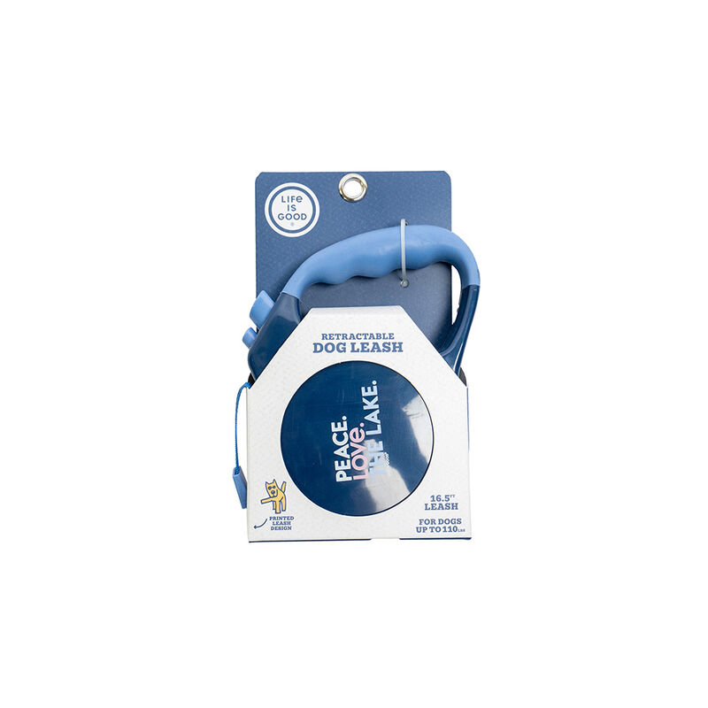 Life is Good Peace.Love.The Lake. 16' Retractable Leash, Blue image number 3
