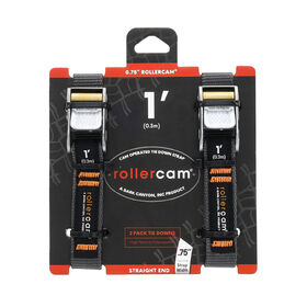 Rollercam Straight End 0.75" Wide Tie-Downs, 1' Long, Set of 2