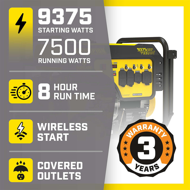 Champion 7500-Watt Portable Generator with Wireless Remote image number 8