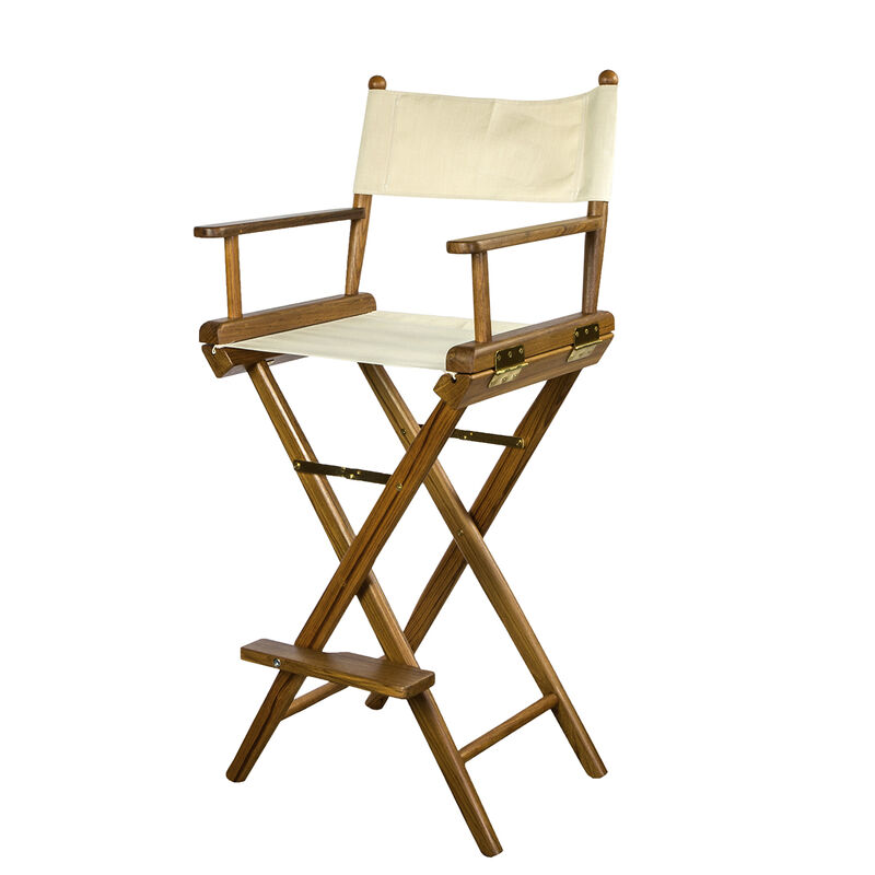 Whitecap Teak Captain's Chair w/Natural Seat Covers image number 2