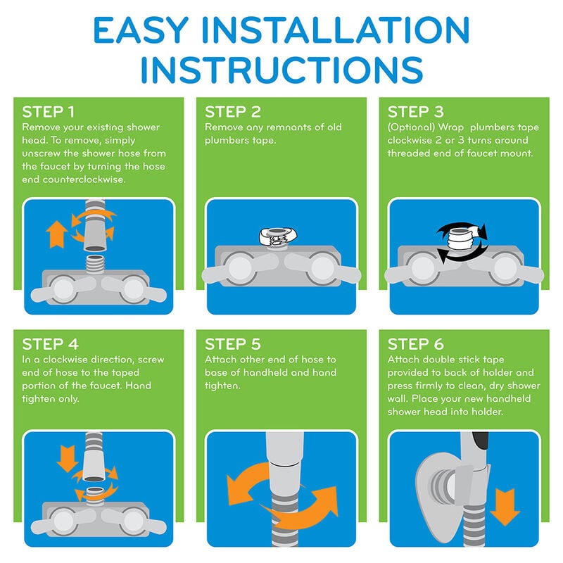 Oxygenics Fury RV Handheld Shower Head Kit, Chrome image number 7