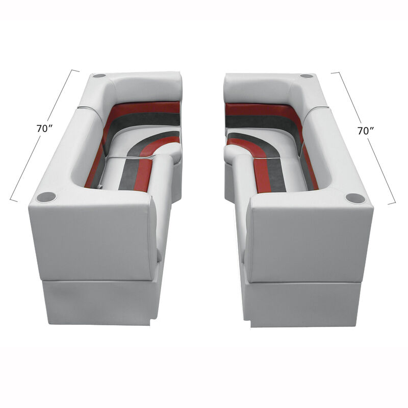 Deluxe Pontoon Furniture w/Toe Kick Base - Party Pit Package, Gray/Red/Charcoal image number 1
