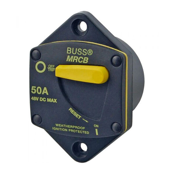 Blue Sea 187-Series Thermal Circuit Breaker, Panel-Mount, 50A | Overton's