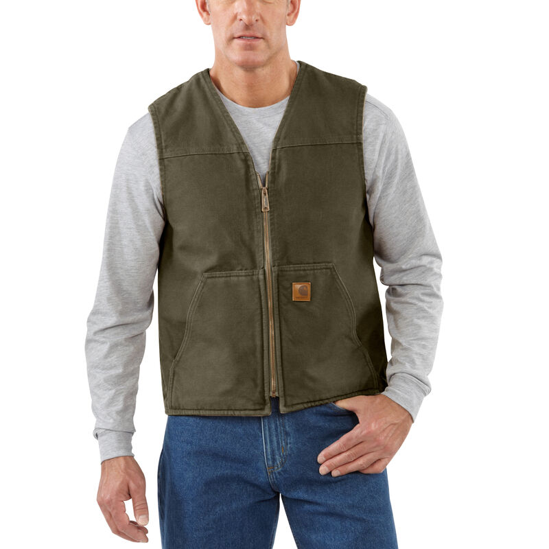 Carhartt Men's Sandstone Sherpa-Lined Rugged Vest image number 5