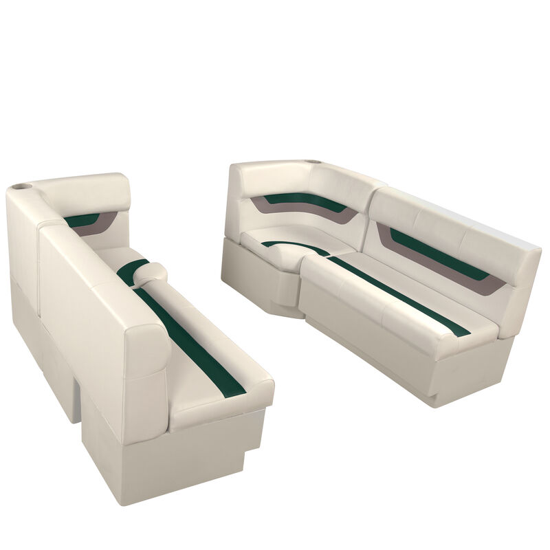 Designer Pontoon Furniture - 61" Front Seat Package, Platinum/Evergreen/Mocha image number 1