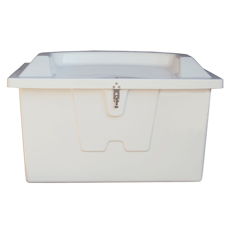 Stow 'N Go Fiberglass Dock Box White Top Seat (27"H x 46"W x 26"D) image number 1