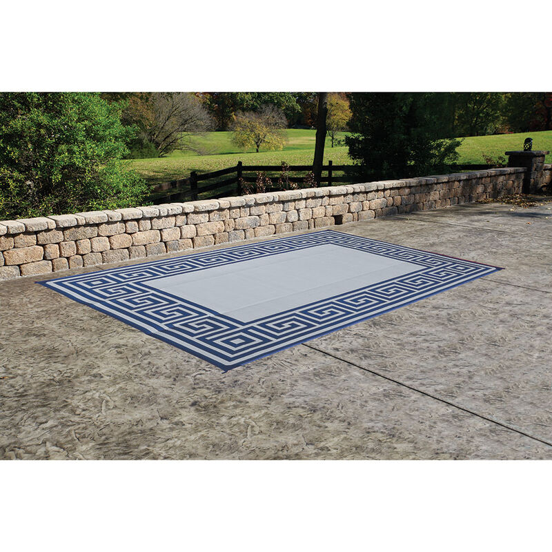 Greek Key Mats, 6&rsquo; x 9&rsquo; Navy/Gray  image number 7