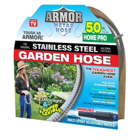 Armor Stainless Steel Garden Hose, 50&rsquo; 