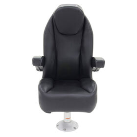 High Back Recliner Premium Pontoon Helm Seat - Onyx Black