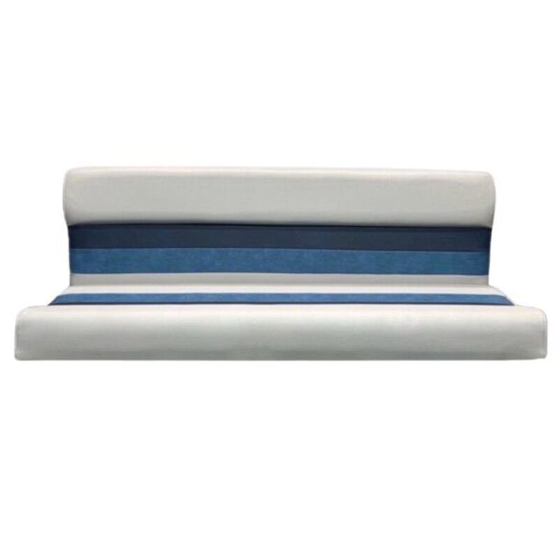 Horizon Manufacturing Premium Series 55" Pontoon Bench Seat Cushion Set "ONLY" - Gray/Navy/Blue image number 2