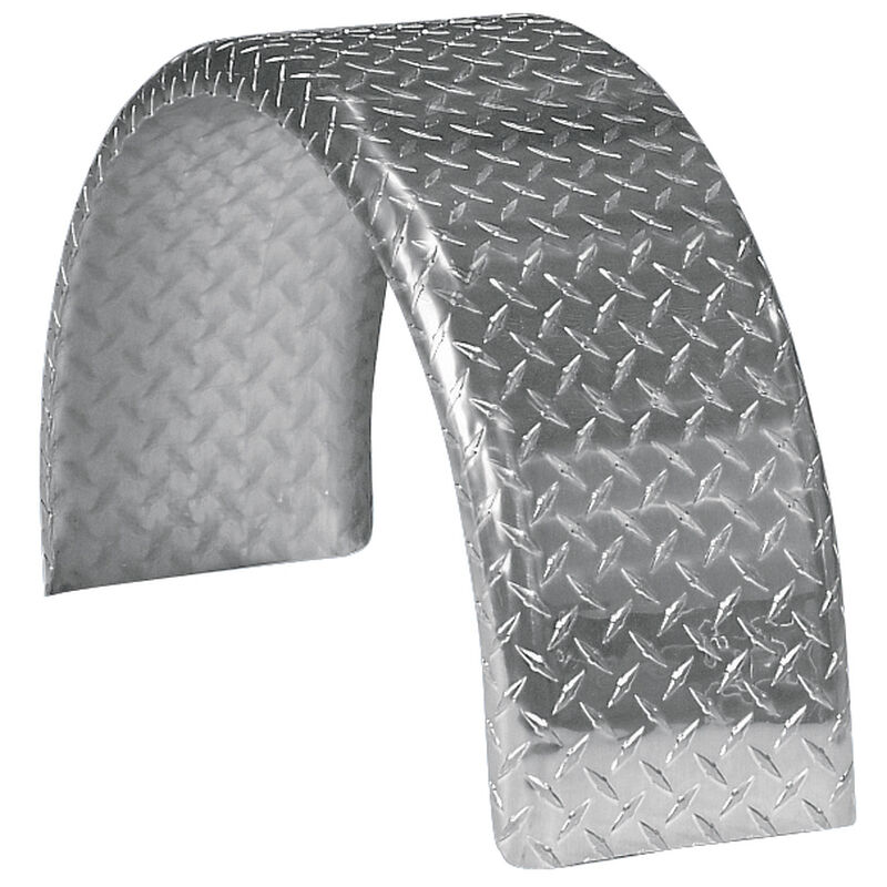 Smith Round Trailer Aluminum Tread Plate Fender for 13" Tire image number 1