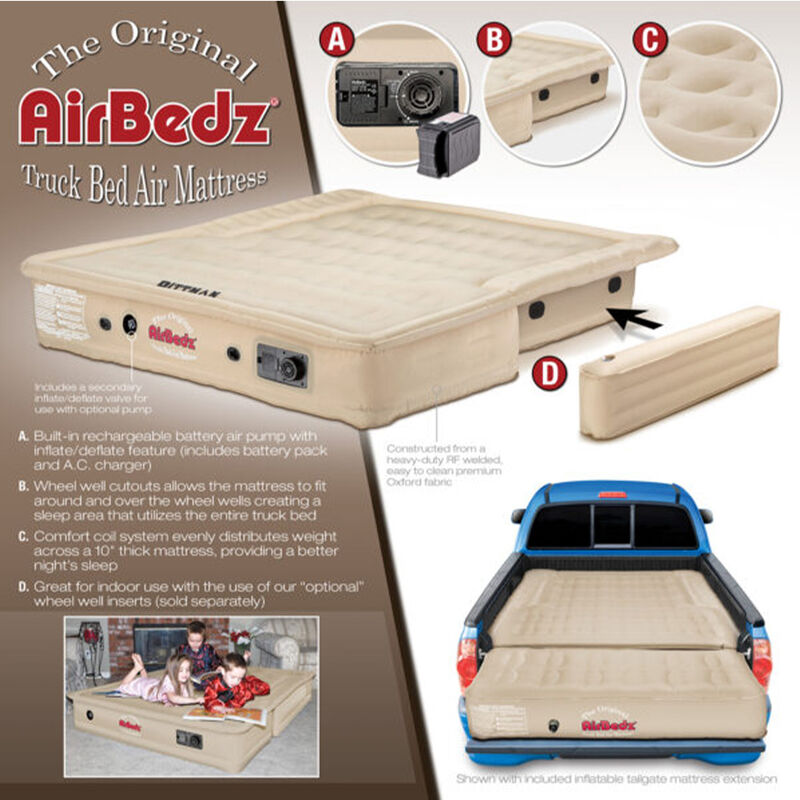 Pittman Outdoors AirBedz Mid Size Truck Bed Air Mattress with Built-In Air Pump, Tan image number 3