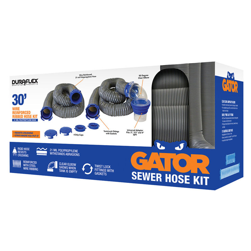 Duraflex Rigid Sewer Hose Kit, 30 Foot Extended Length image number 1
