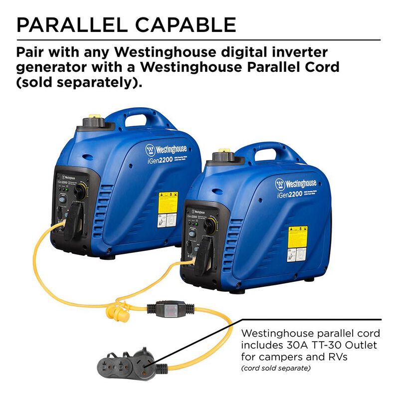 Westinghouse iGen2200 Portable Inverter Generator, 1800 Running Watts/2200 Peak Watts, Gas Powered image number 9