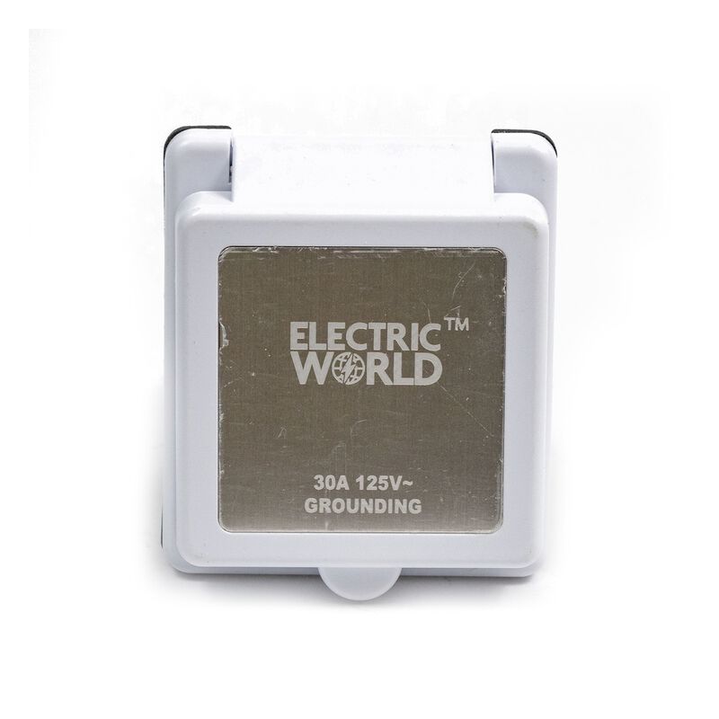  Electric World 30A RV Inlet in White w/Stainless Steel Cover image number 4