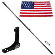 Glory Pole Tiltable 2" Hitch Flagpole Short Mount with 6'6" Flagpole and 4' x 6' American Flag