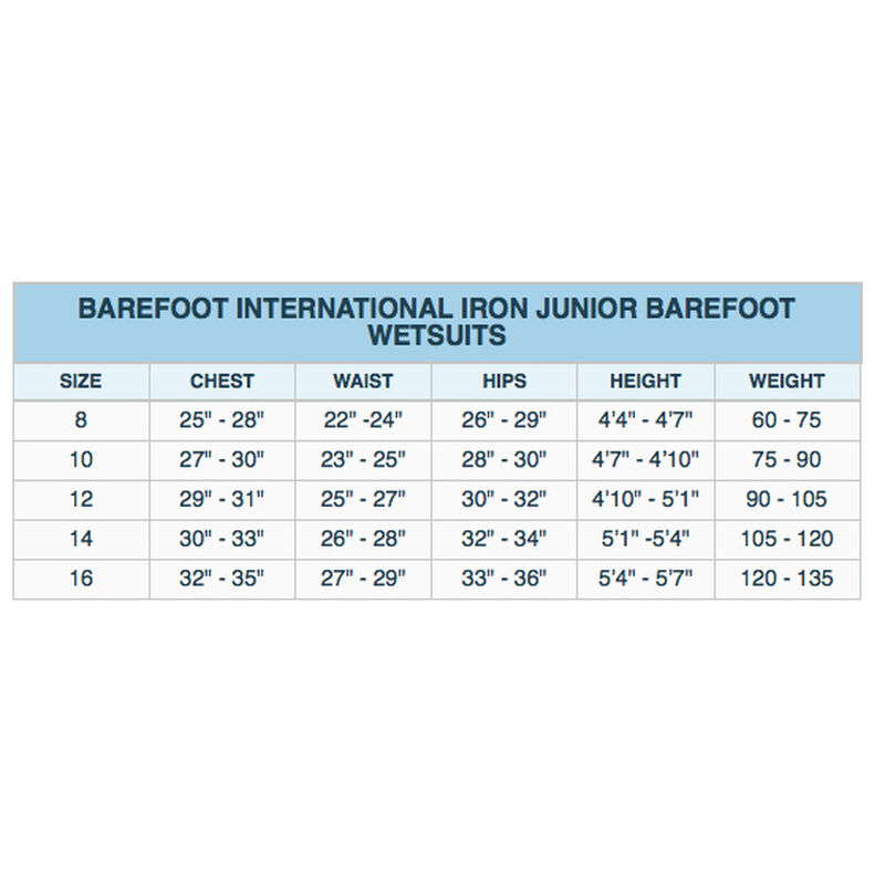 Barefoot International Iron Junior Sleeveless Barefoot Wetsuit image number 2