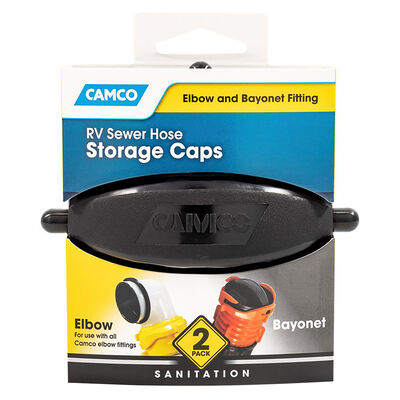 Camco RV Sewer Hose Storage Caps For Bayonet And Elbow, 2-Pack