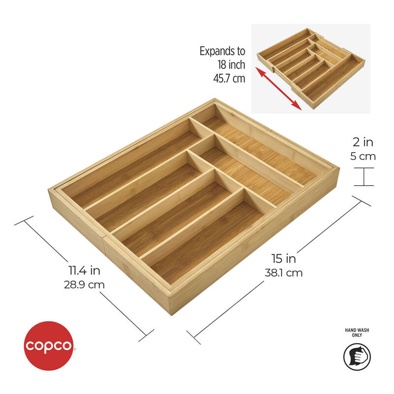 Copco Bamboo Expandable Drawer Organizer for Flatware image number 5